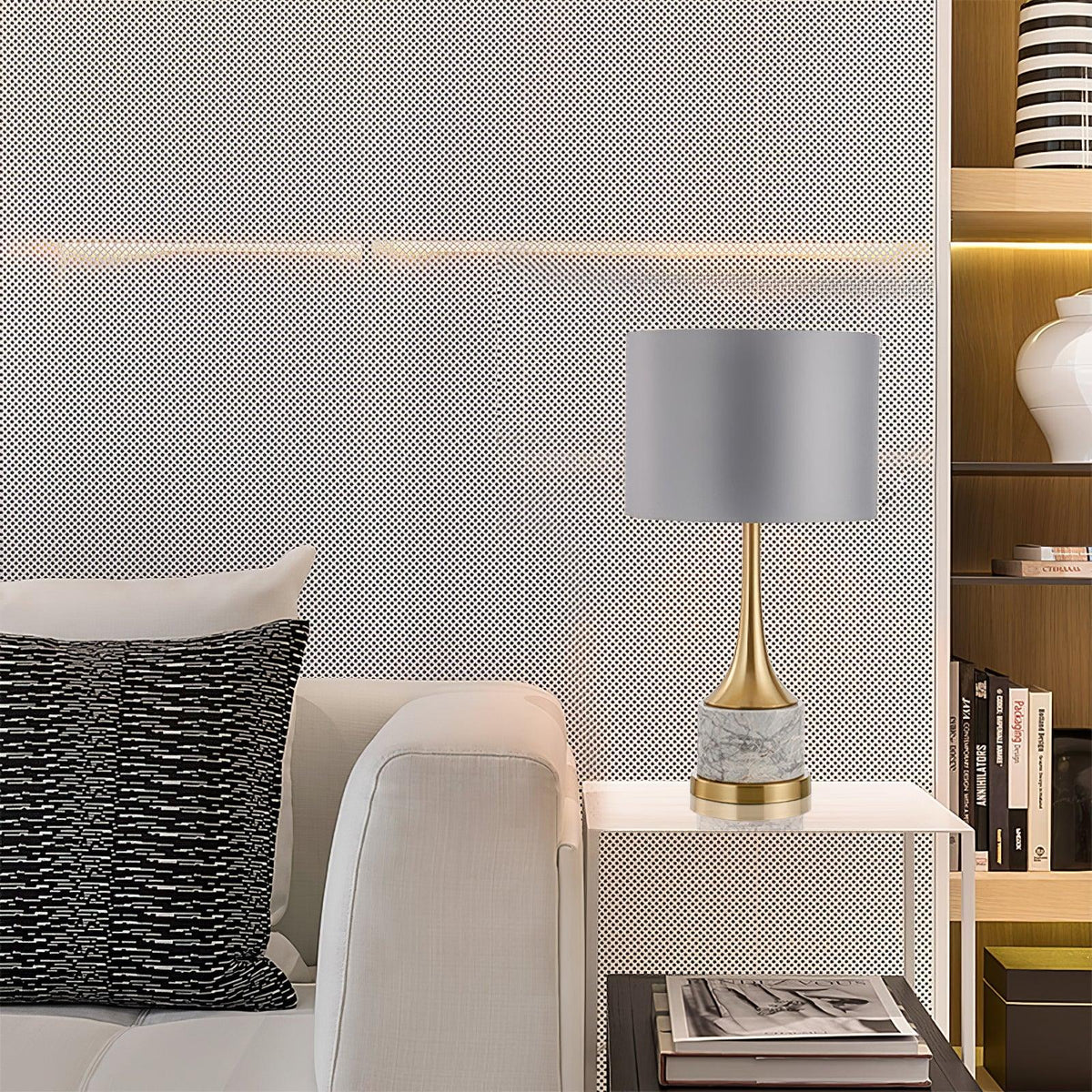 Yeth Marble Fabric Table Lamp