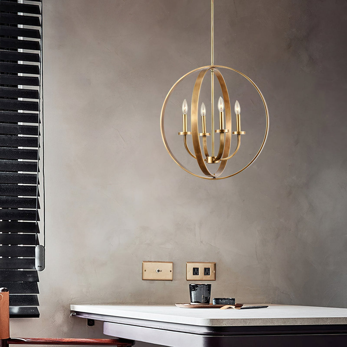 Niroxa Chandelier Gold Lantern Frame