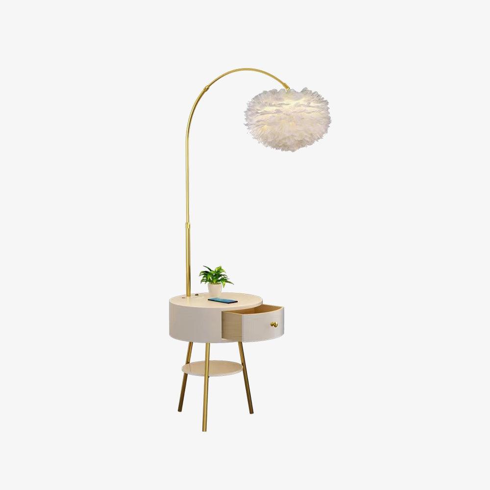 Navoic Marble Wood Floor Lamp