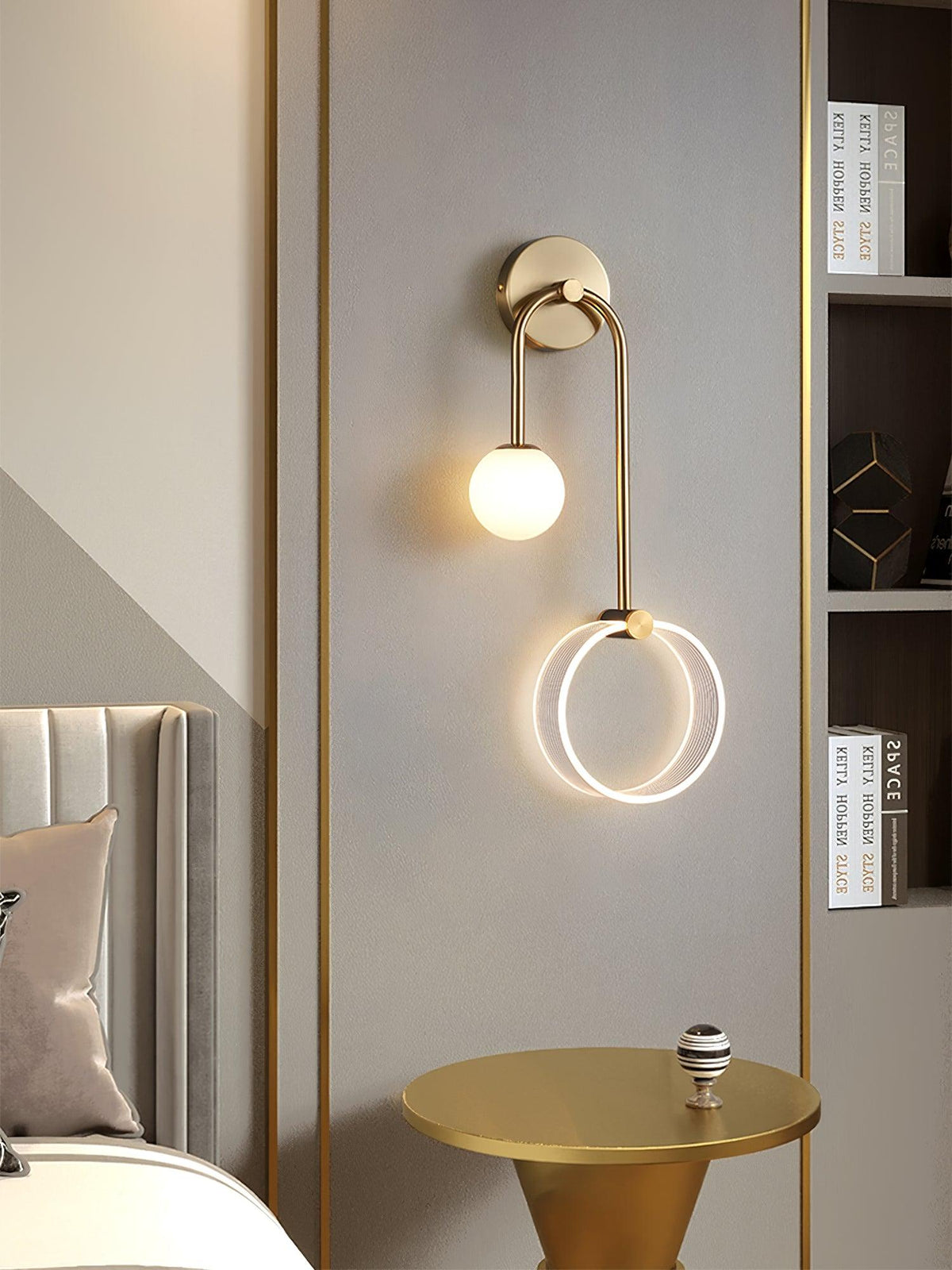 Warren Modern Minimalist LED Brass Wall Light