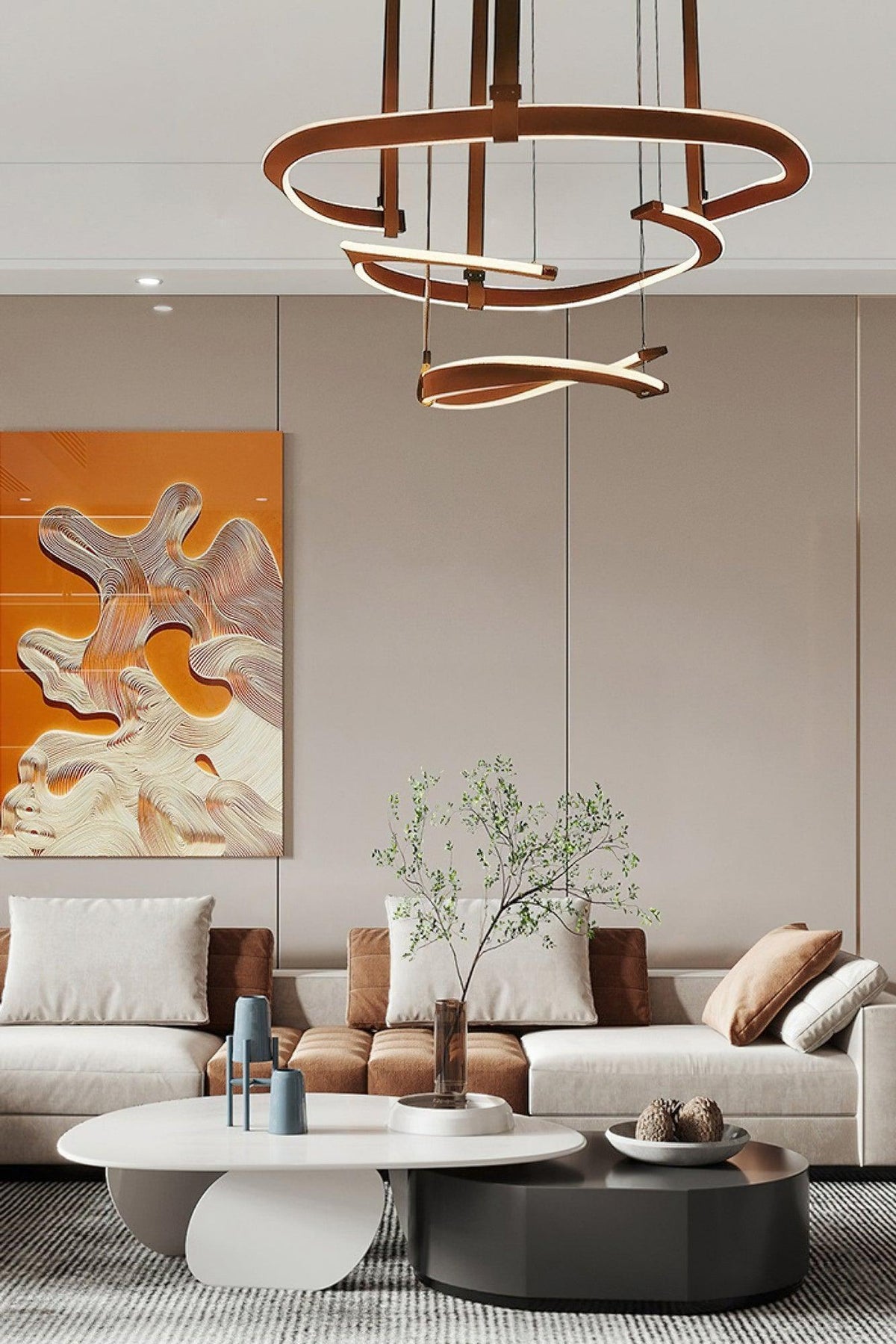 Cesorora Curved Artificial Leather Chandelier