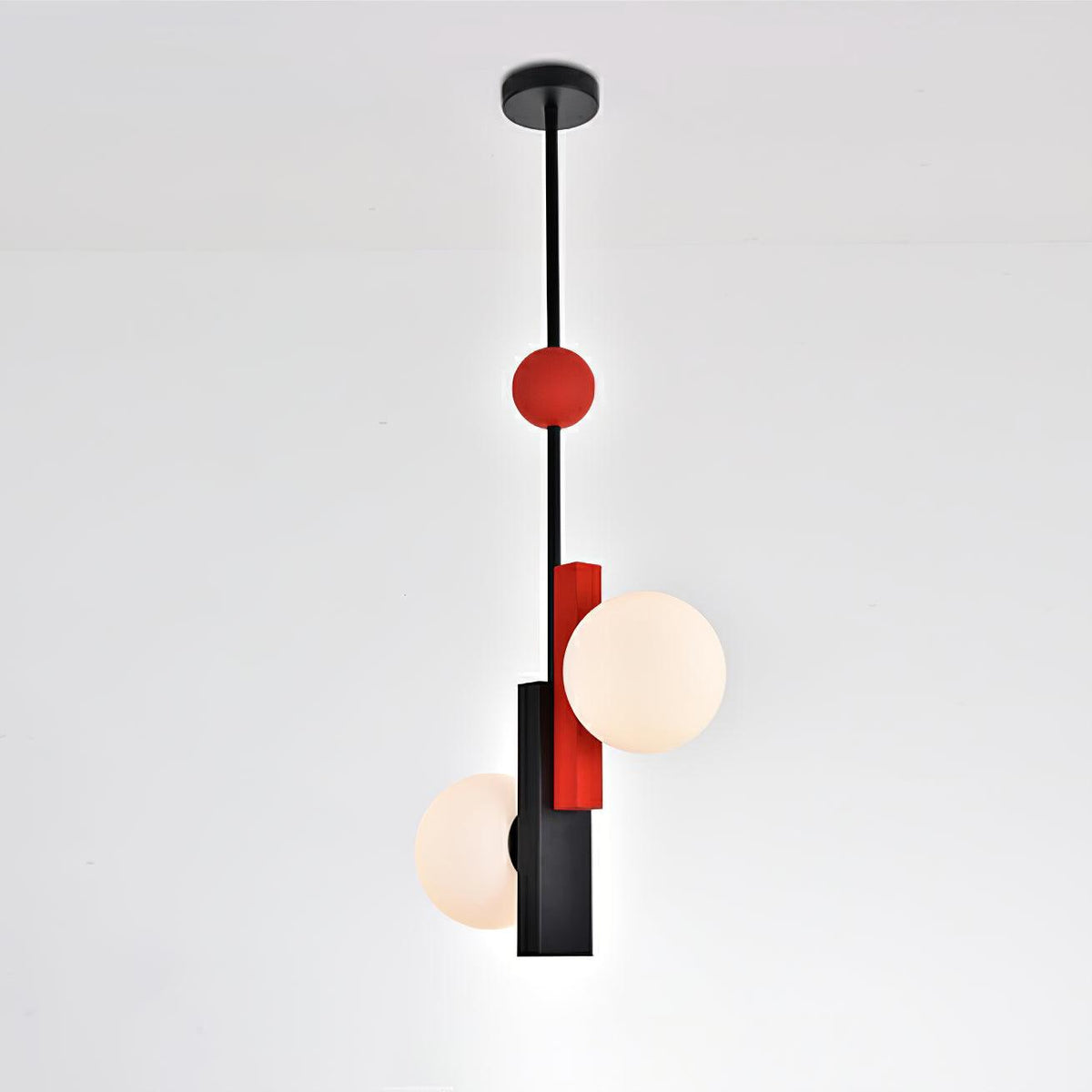 Veveny Pendant Lamp Double Globe Linear Bars Geometric