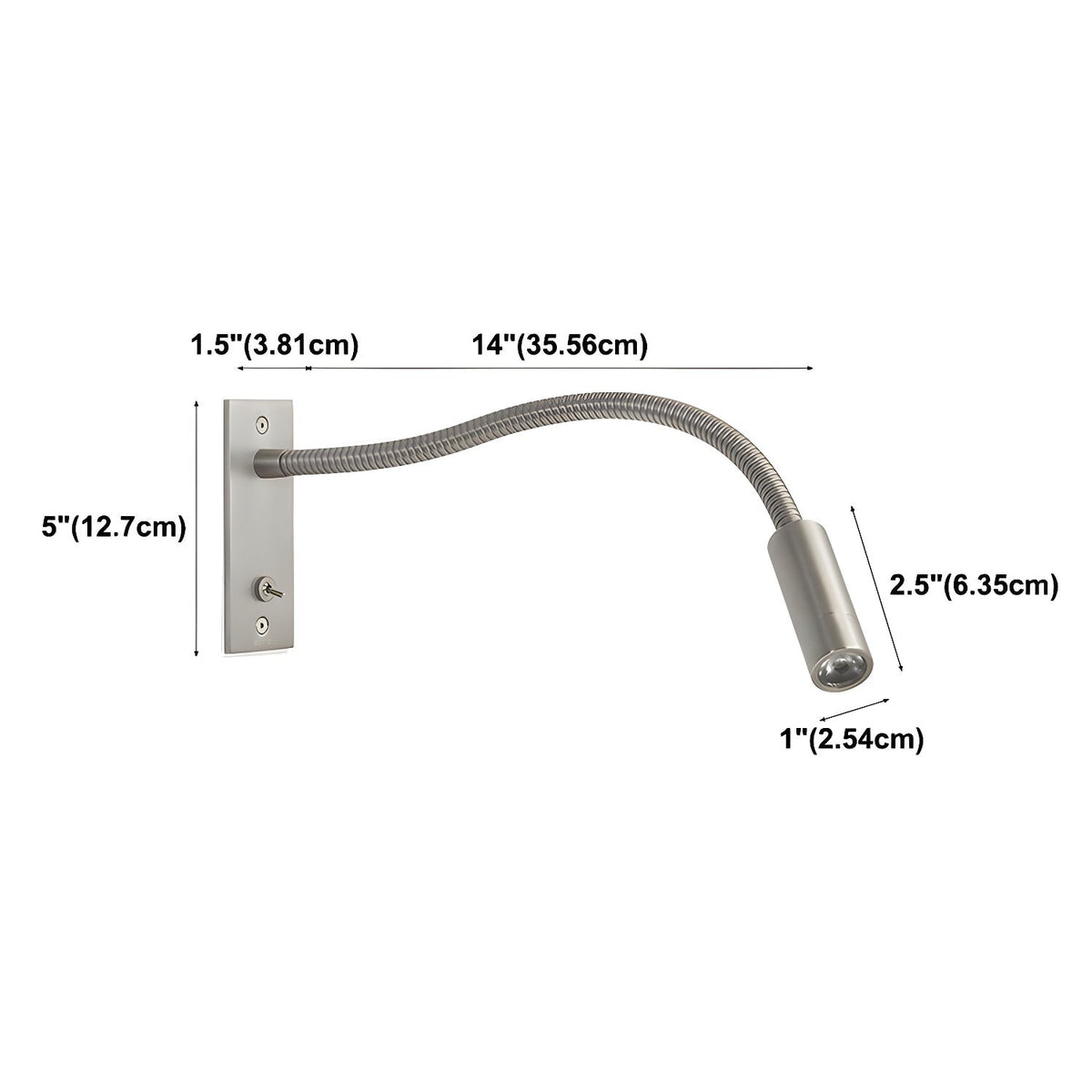 Flame Flexible Gooseneck Wall Lamp