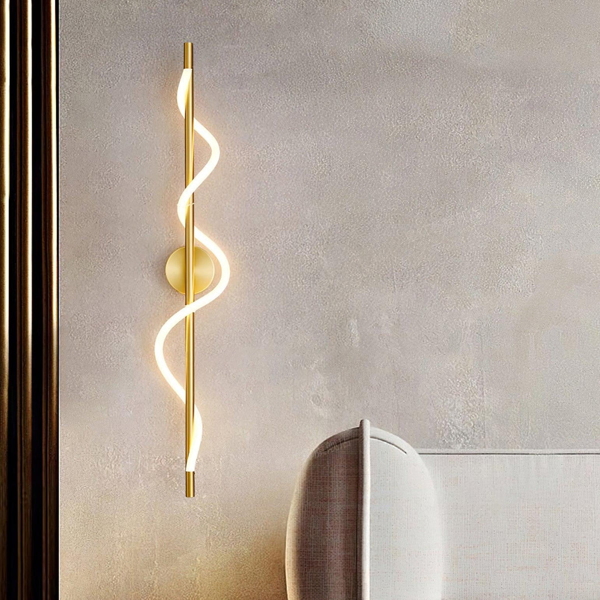 Fidora Sculptural Brass Silicone Wall Lamp