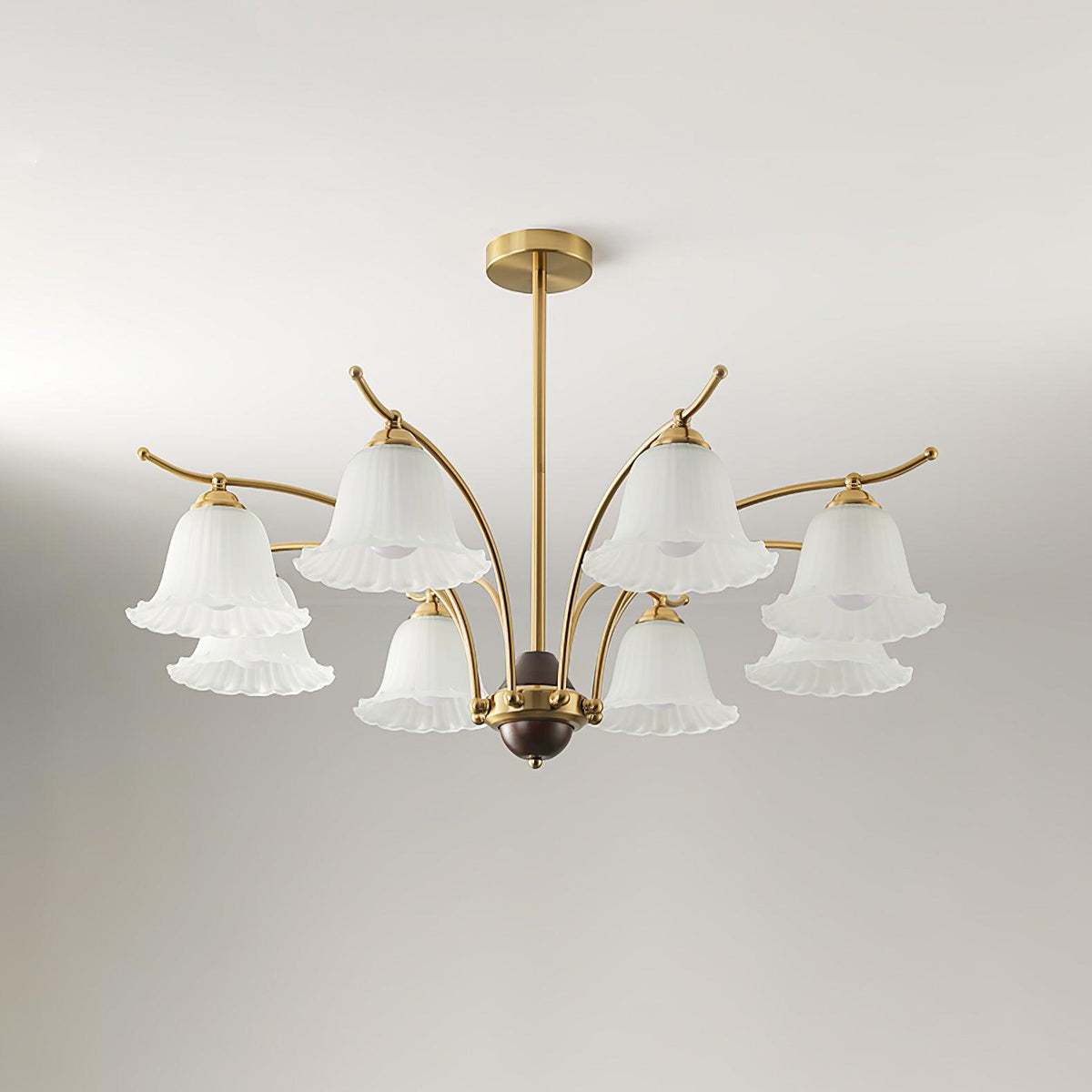 Ohel Brass Alabaster Chandelier