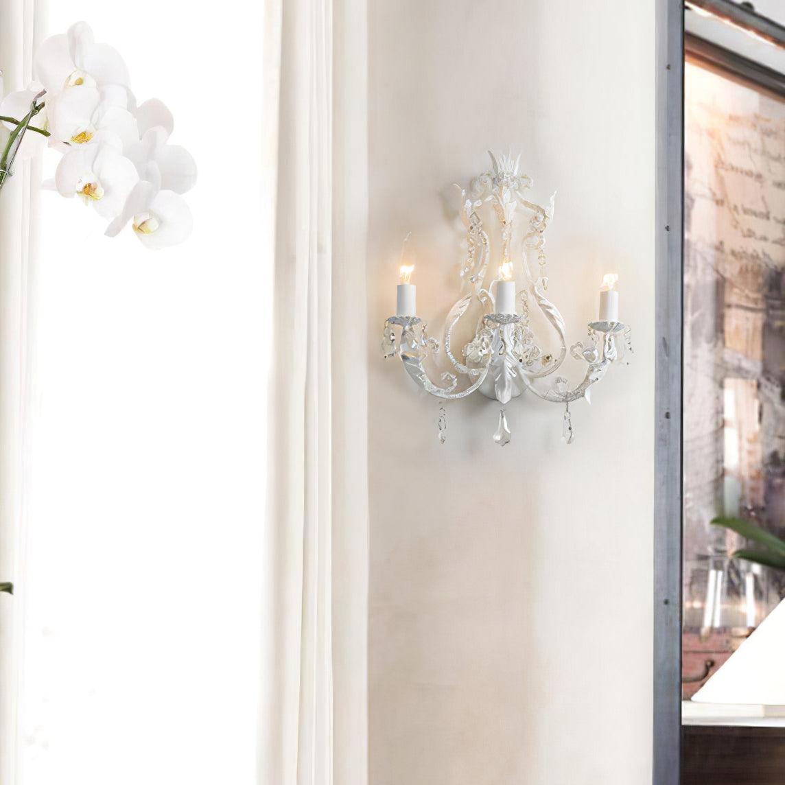 Xeldes Traditional Candle Holder Crystal Wall Lamp