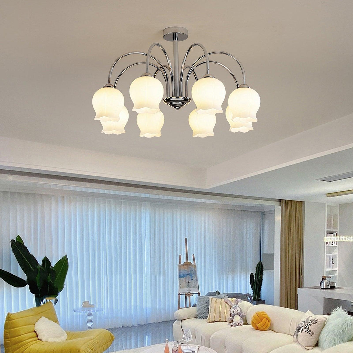 Eiralissa Chandelier Floral Glass