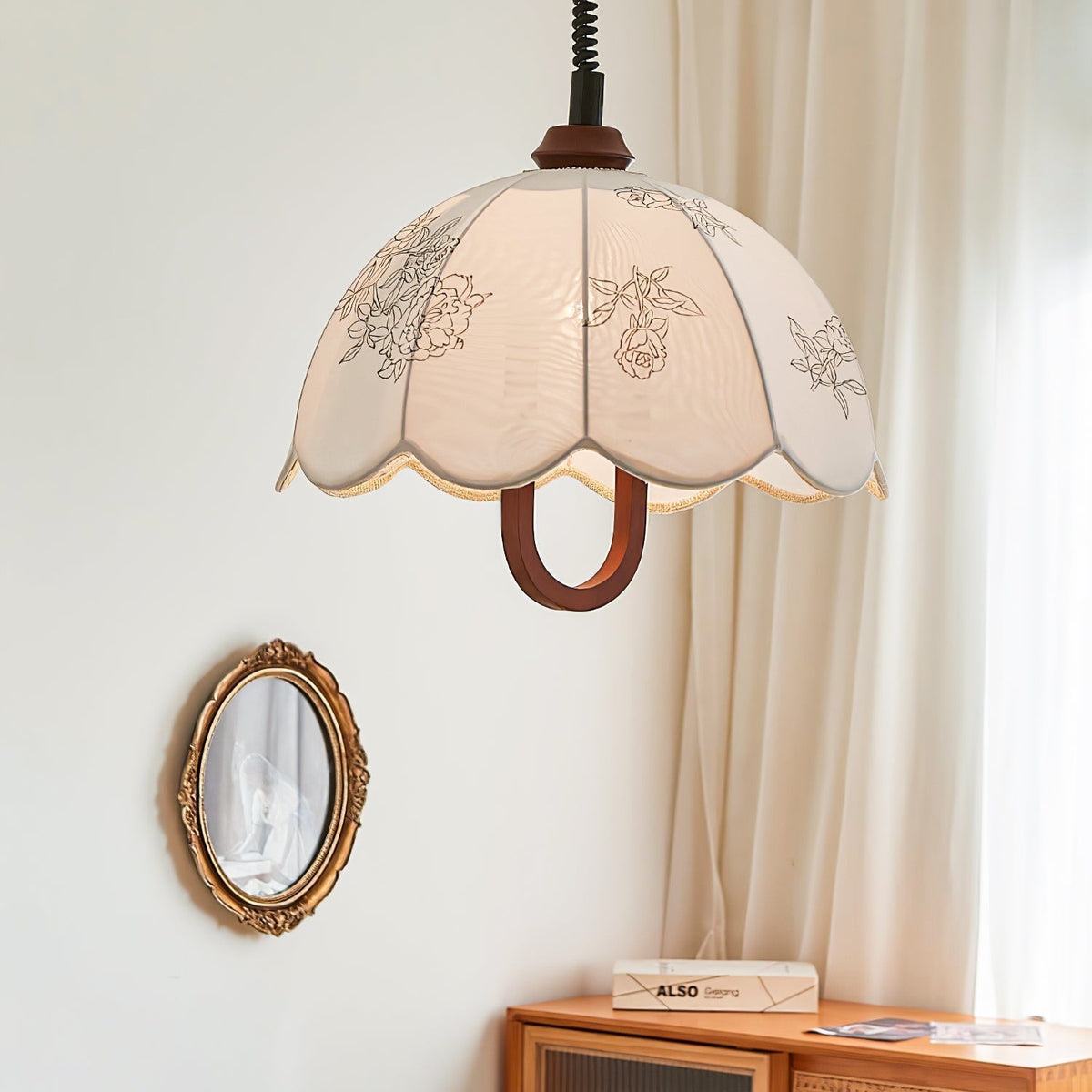 Elvaraine Vintage Wood Pendant Light