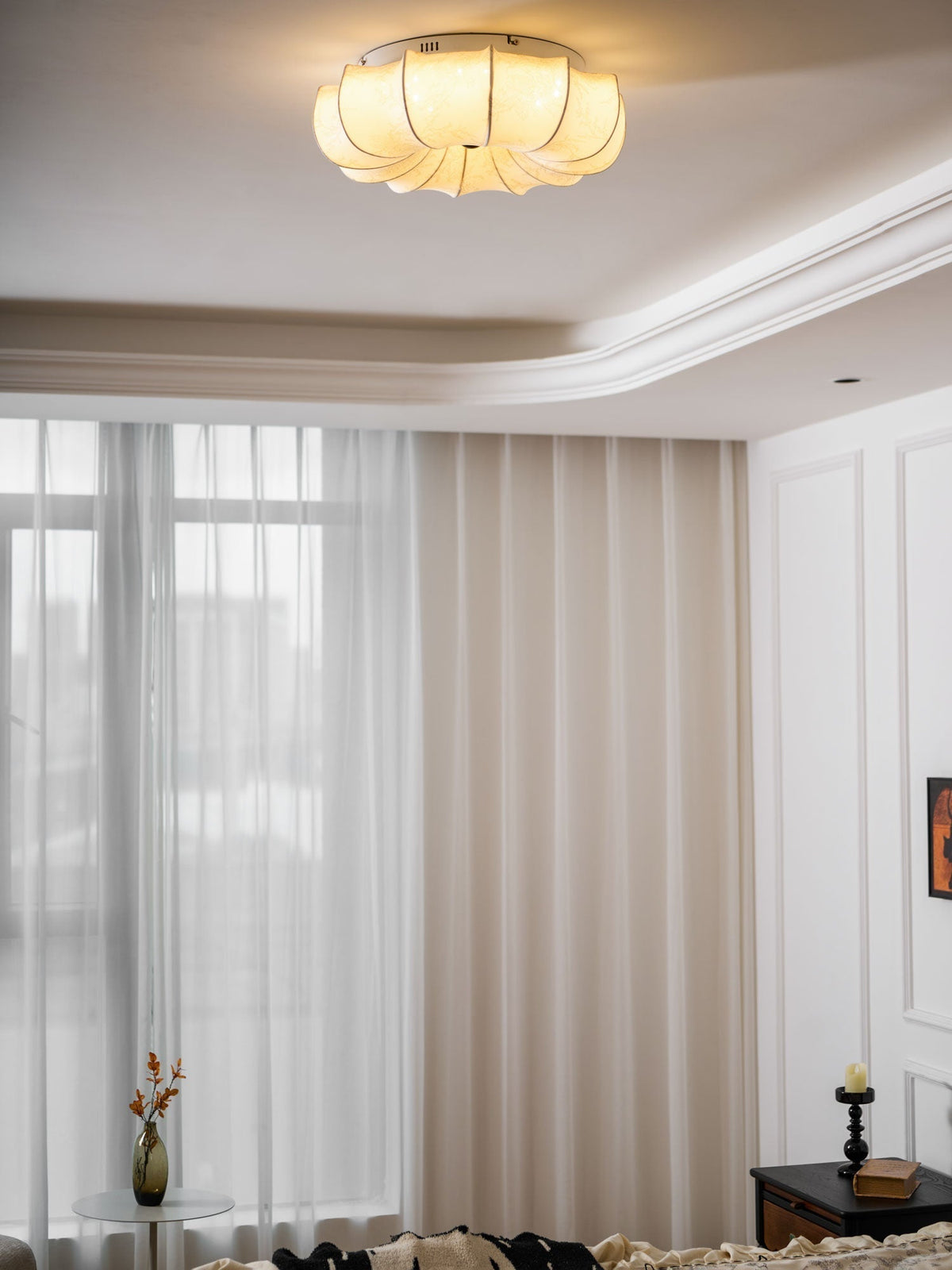 Vivaria Premium Nordic Art Wood Fabric Ceiling Light