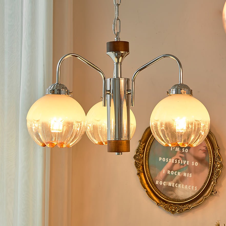 Ulliria Nordic Art Flower Walnut Glass Chandelier