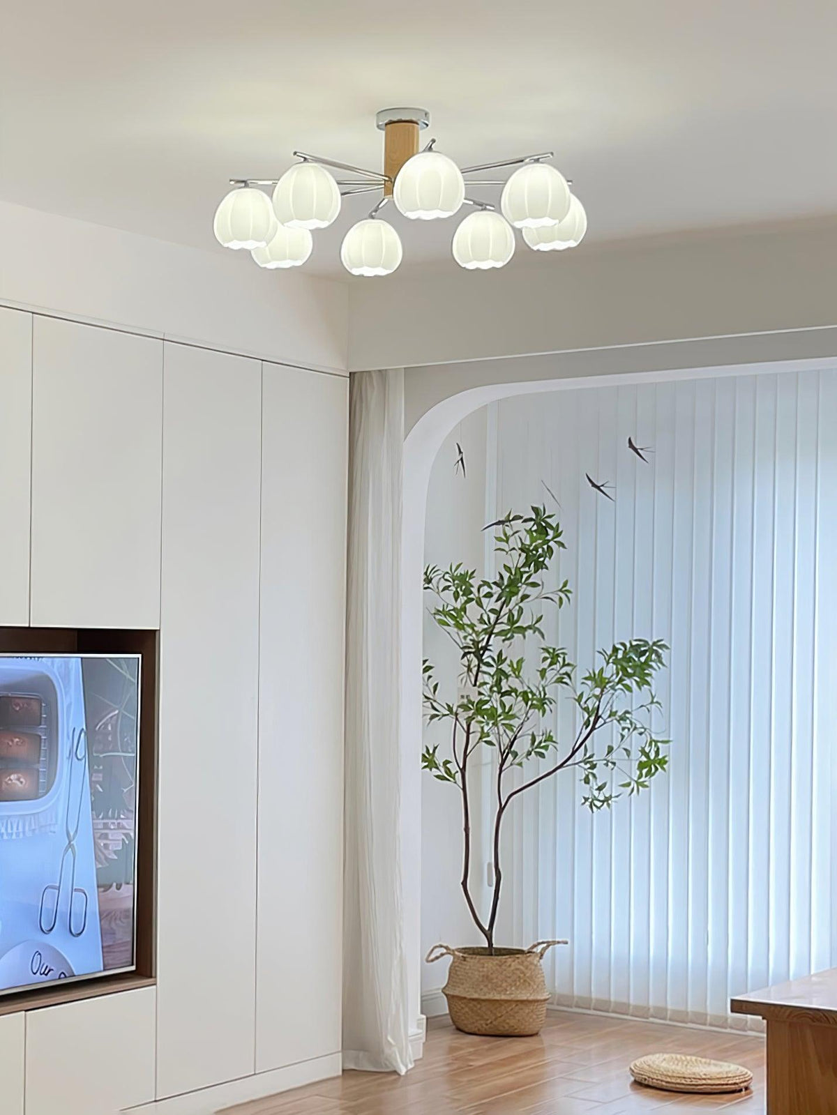 Ezoror Nordic Art Flower Buds Glass Ceiling Lamp
