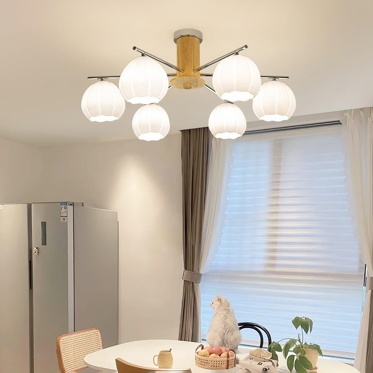 Ezoror Nordic Art Flower Buds Glass Ceiling Lamp