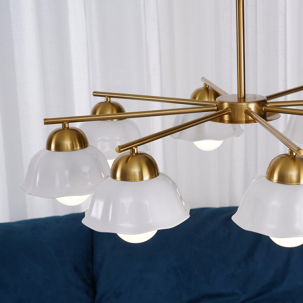 Zasila Nordic Art Flower Shade Ceramics Chandelier