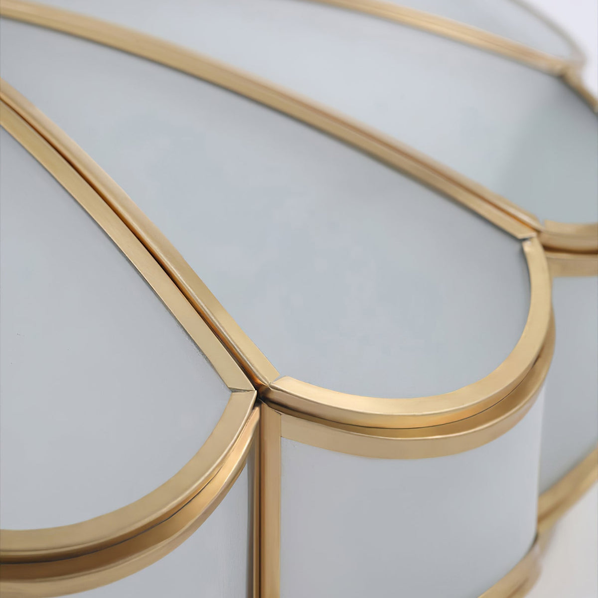 Viraean Modern Minimalist Flower Shape Brass Glass Ceiling Light