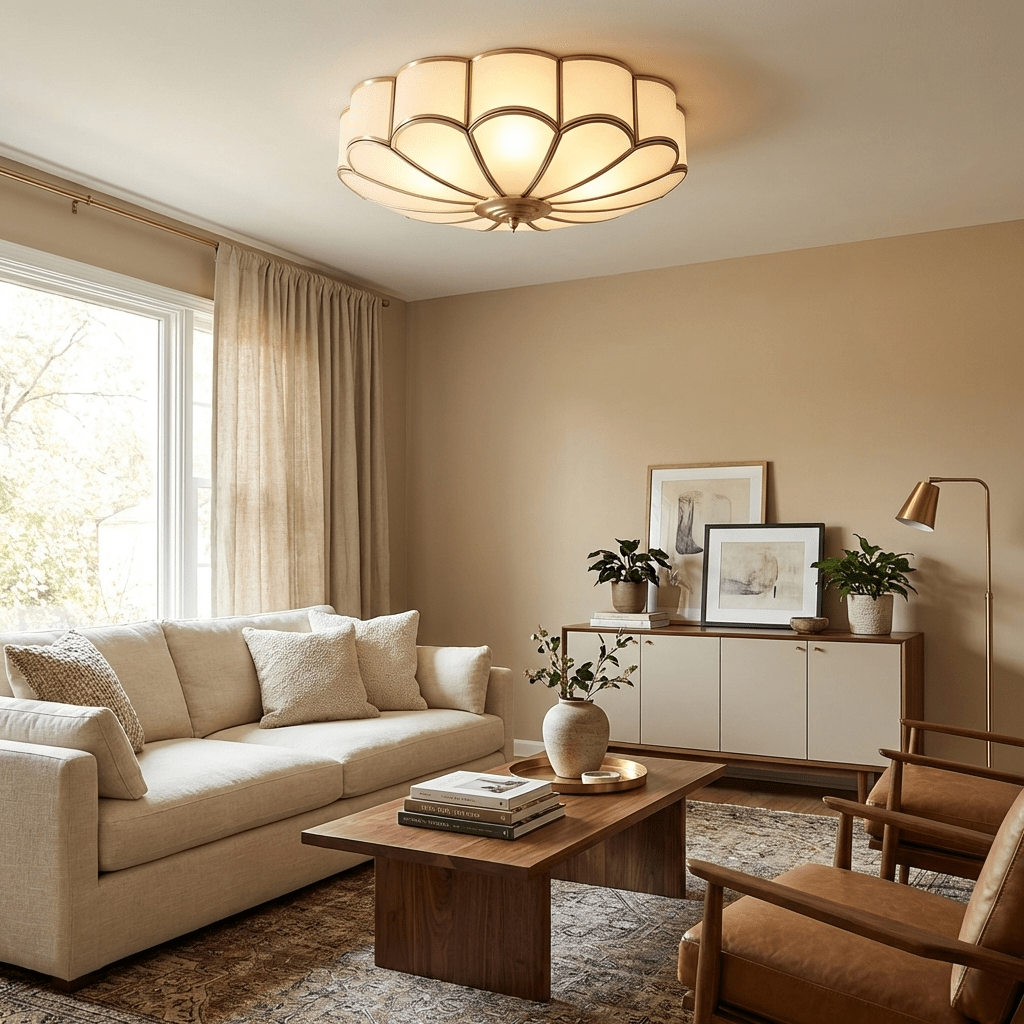 Feina Flower Shape Glass Flush Mount Ceiling Light