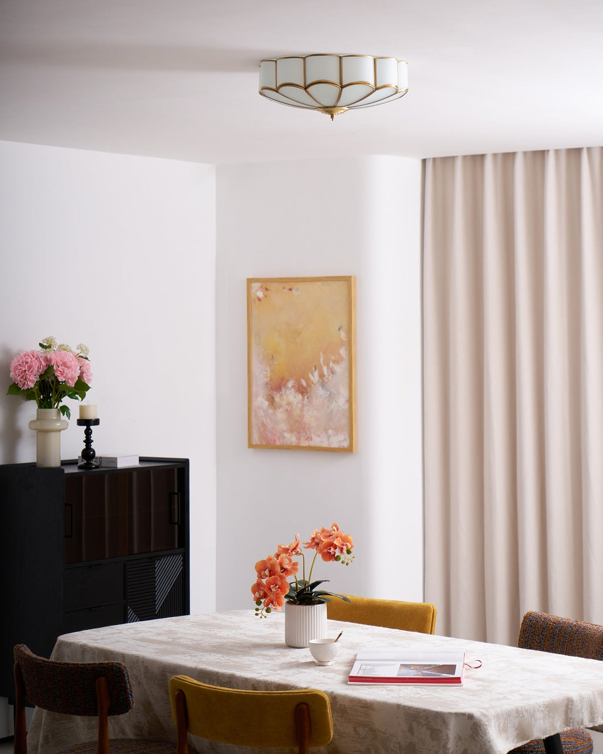 Feina Flower Shape Glass Flush Mount Ceiling Light