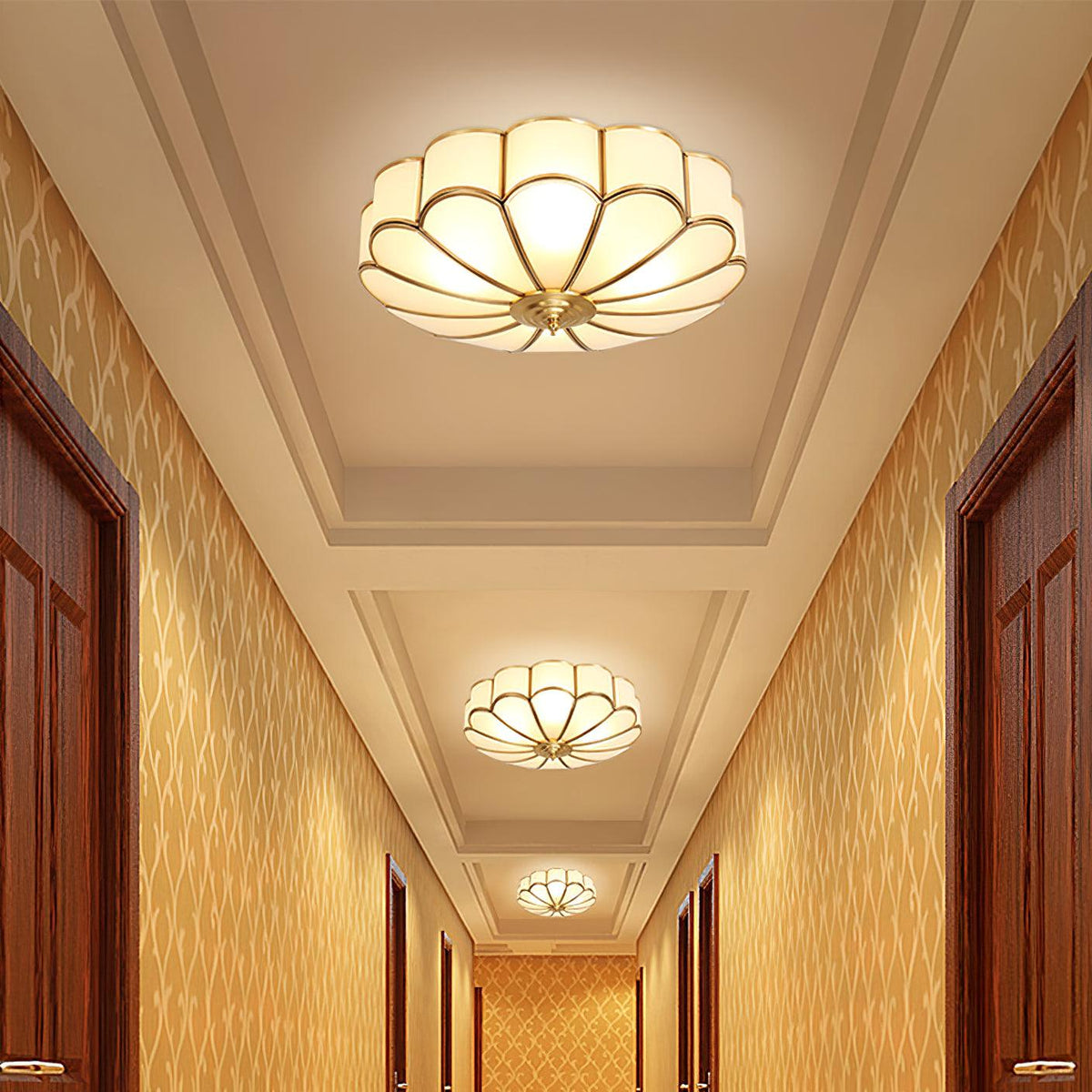 Feina Flower Shape Glass Flush Mount Ceiling Light