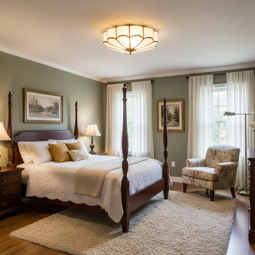 Labin Flower Shape Glass Flush Mount Ceiling Light