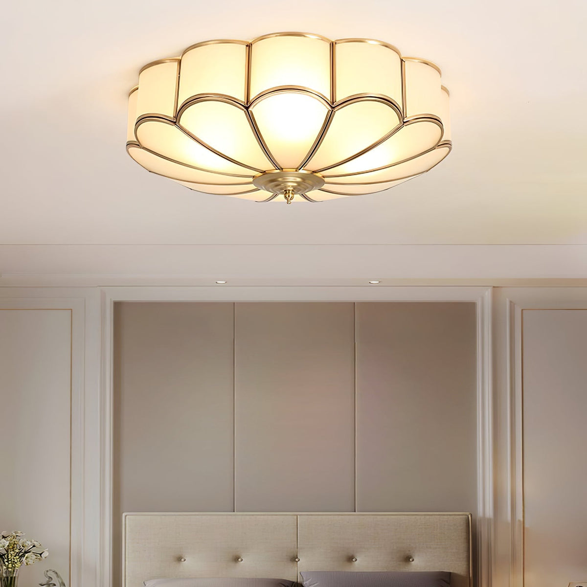 Feina Flower Shape Glass Flush Mount Ceiling Light