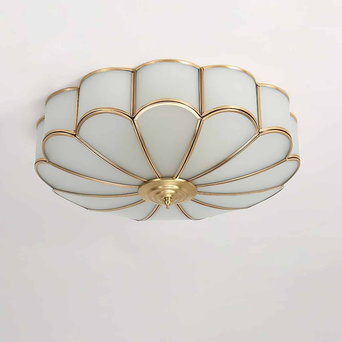 Adeline Ceiling Light Flower Shape Glass Brass
