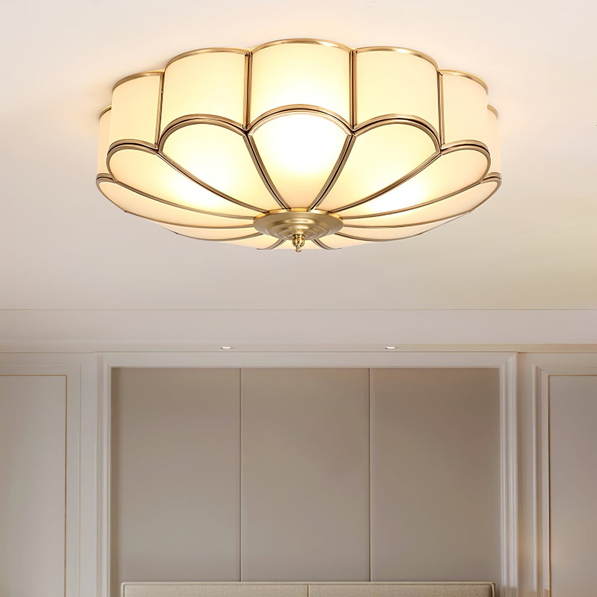 Feina Flower Shape Glass Flush Mount Ceiling Light