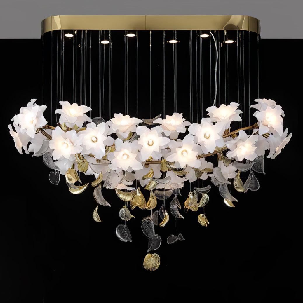 Araeos Flying Flowers Fluttering Brass Chandelier