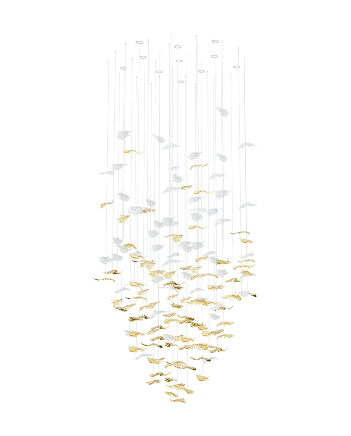 Cosolion Bird Amber Clear Glass Chandelier
