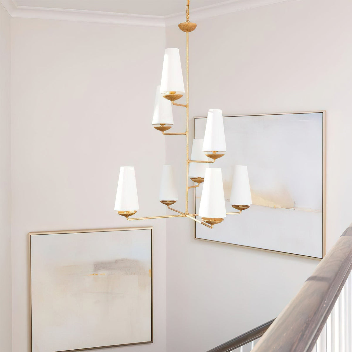 Caseneon Chandelier Vertical Copper Linen