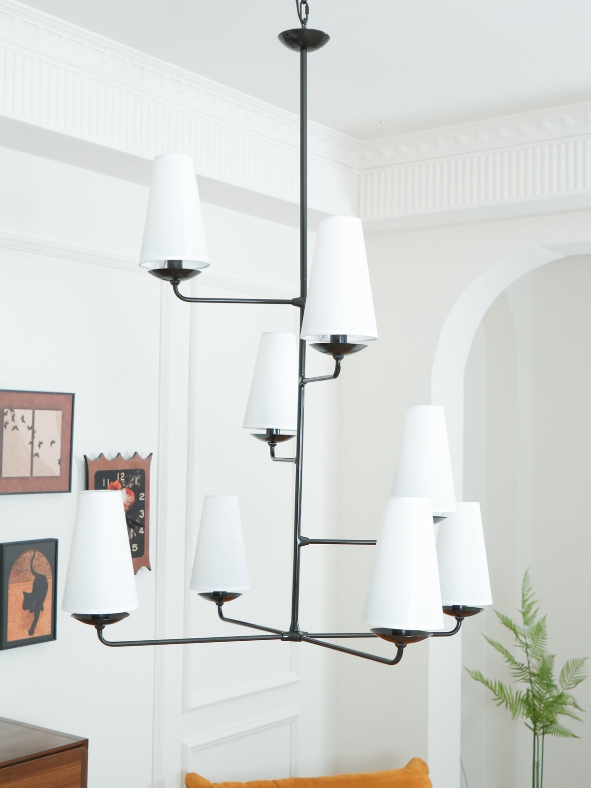 Caseneon Chandelier Vertical Copper Linen