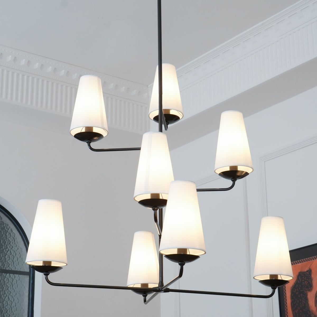 Caseneon Chandelier Vertical Copper Linen