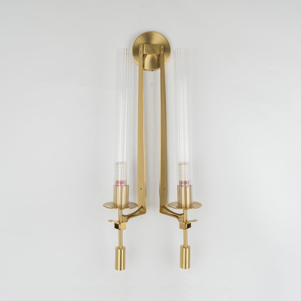 Ceshaisra French Classicism Plug-in Brass Glass Wall Lamp