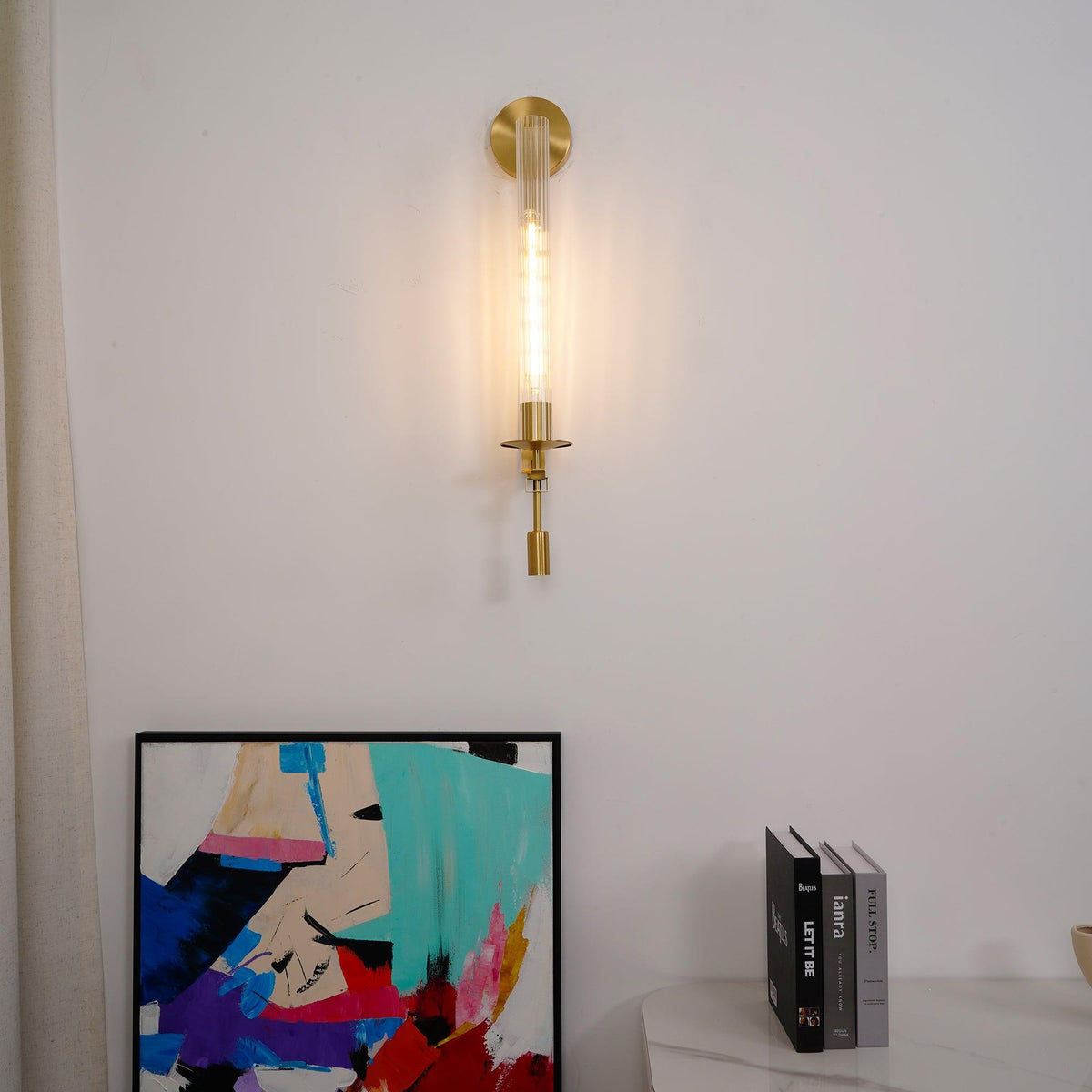 Ceshaisra French Classicism Plug-in Brass Glass Wall Lamp
