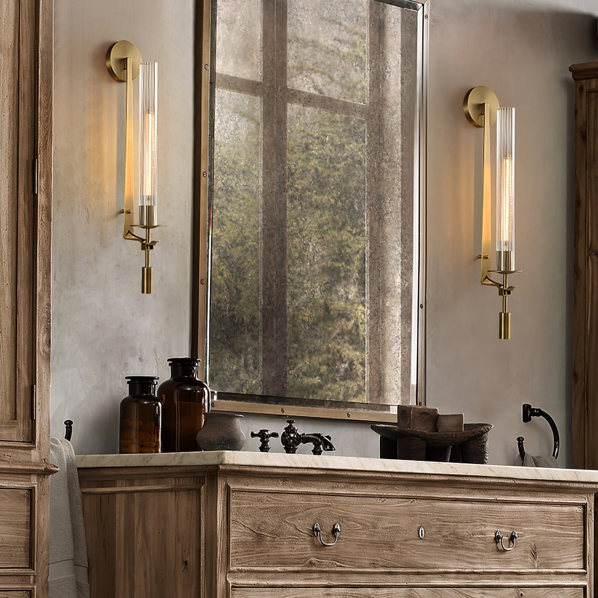 Sienna Glass Indoor Wall Lamp Farmhouse
