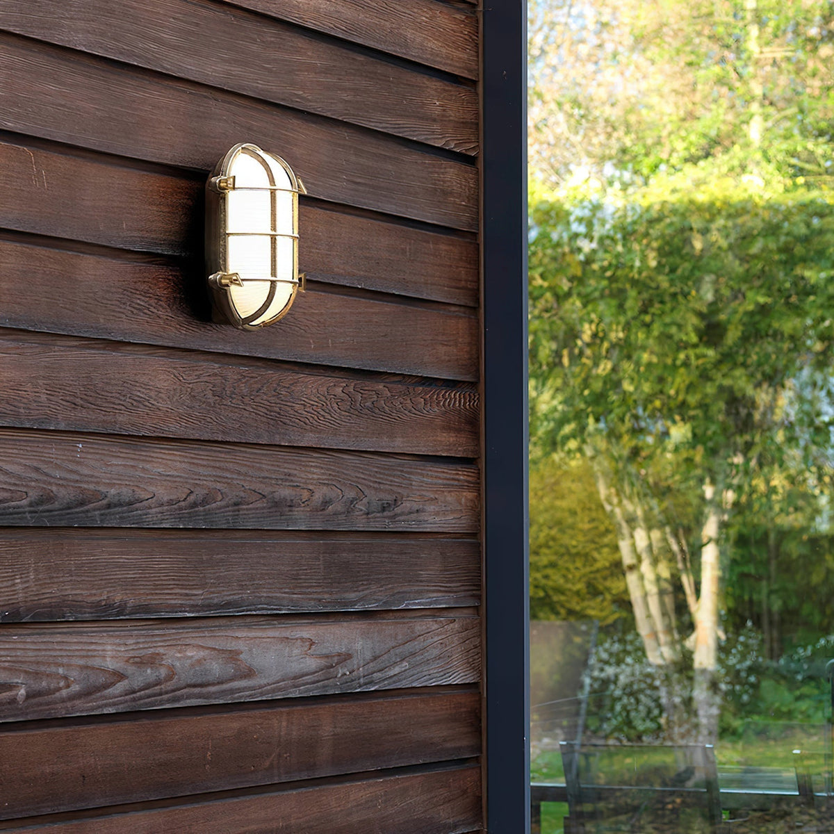Erthearis Vintage Brass Bunker Sconce Wall Lamp