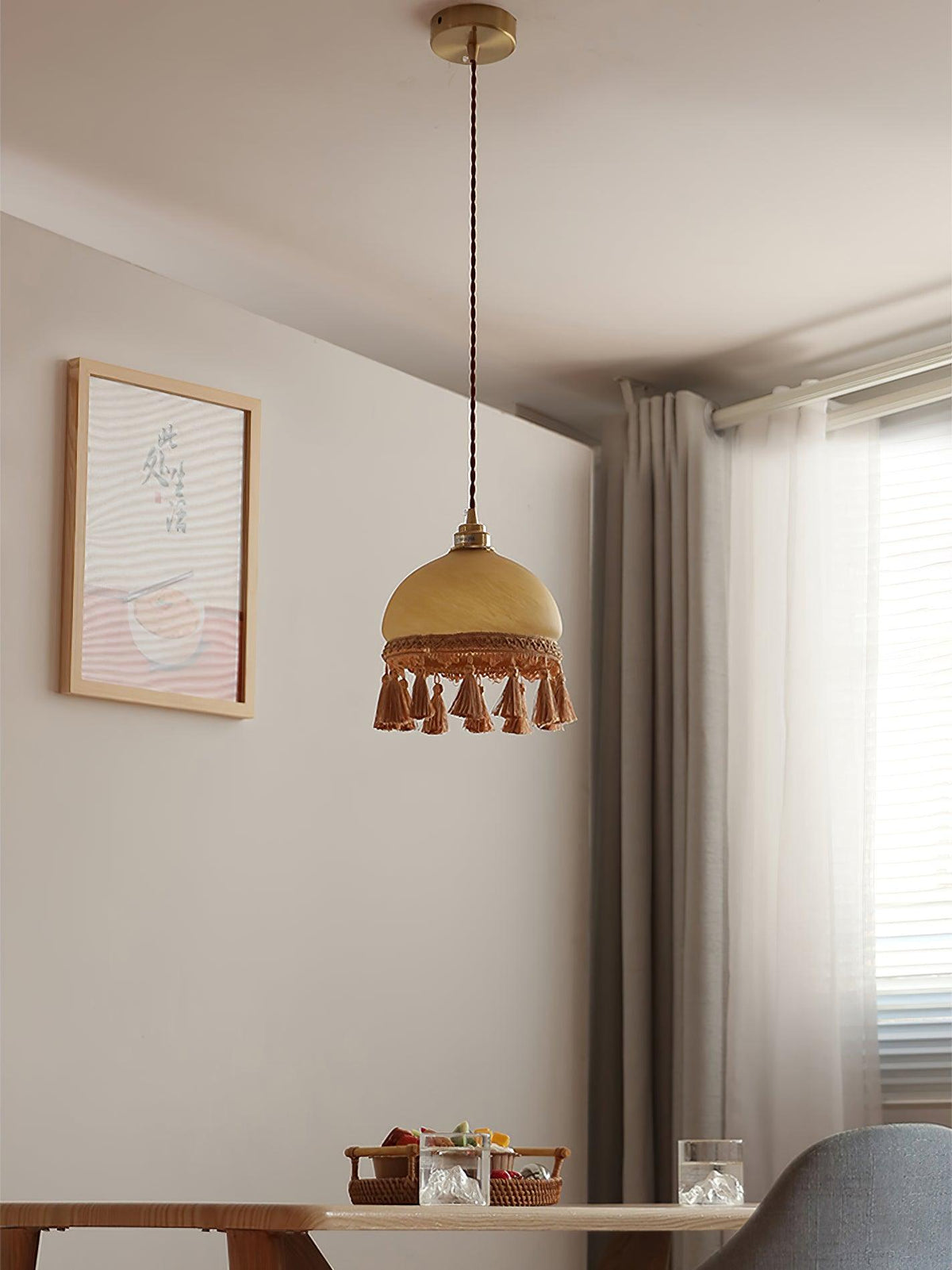Fringe Tassels Brass Pendant Light