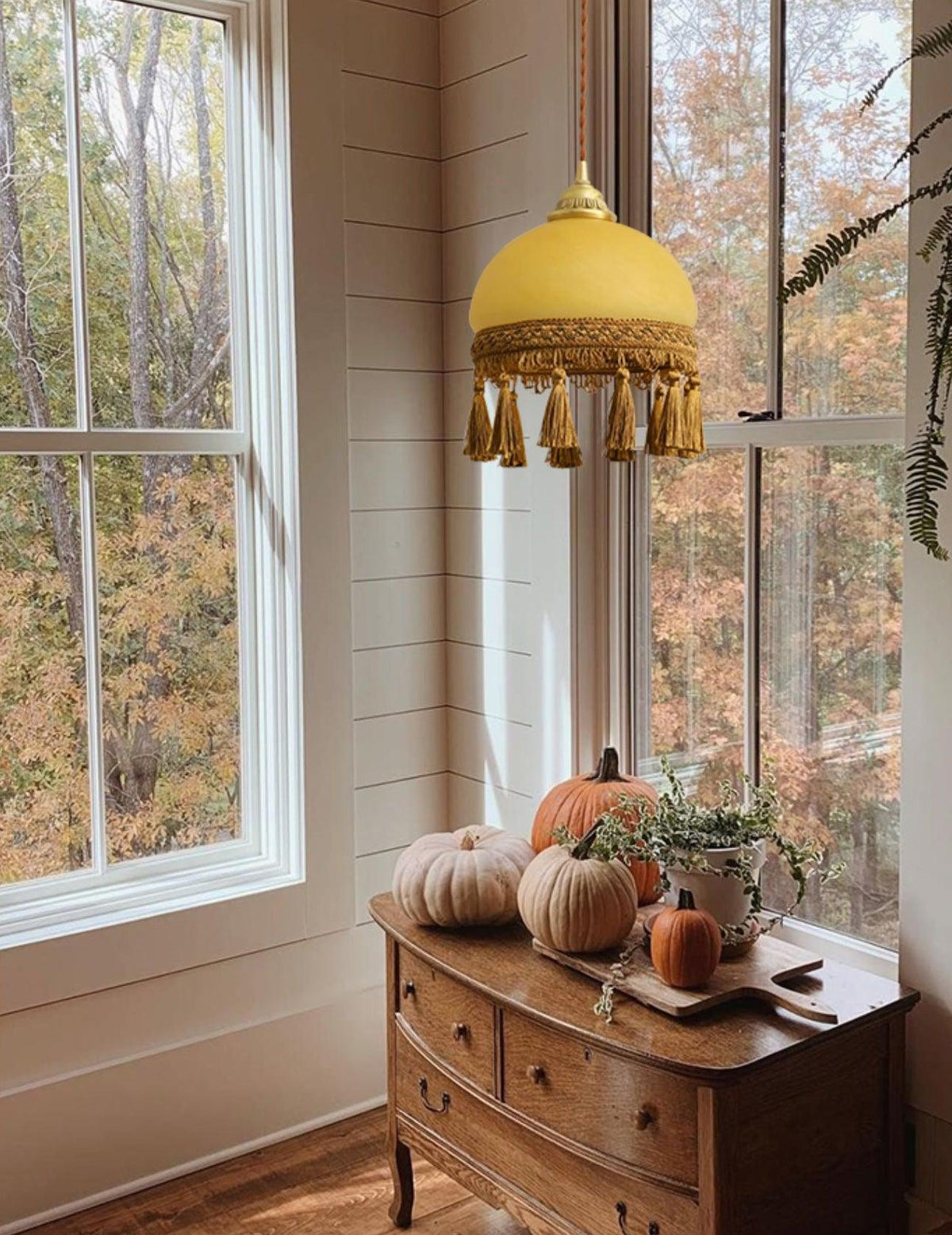 Fringe Tassels Brass Pendant Light