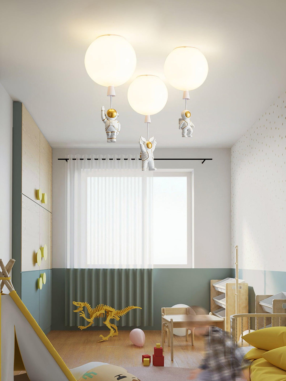 Nirerira Ceiling Light Acrylic Balloon Astronaut Playful Kids Room