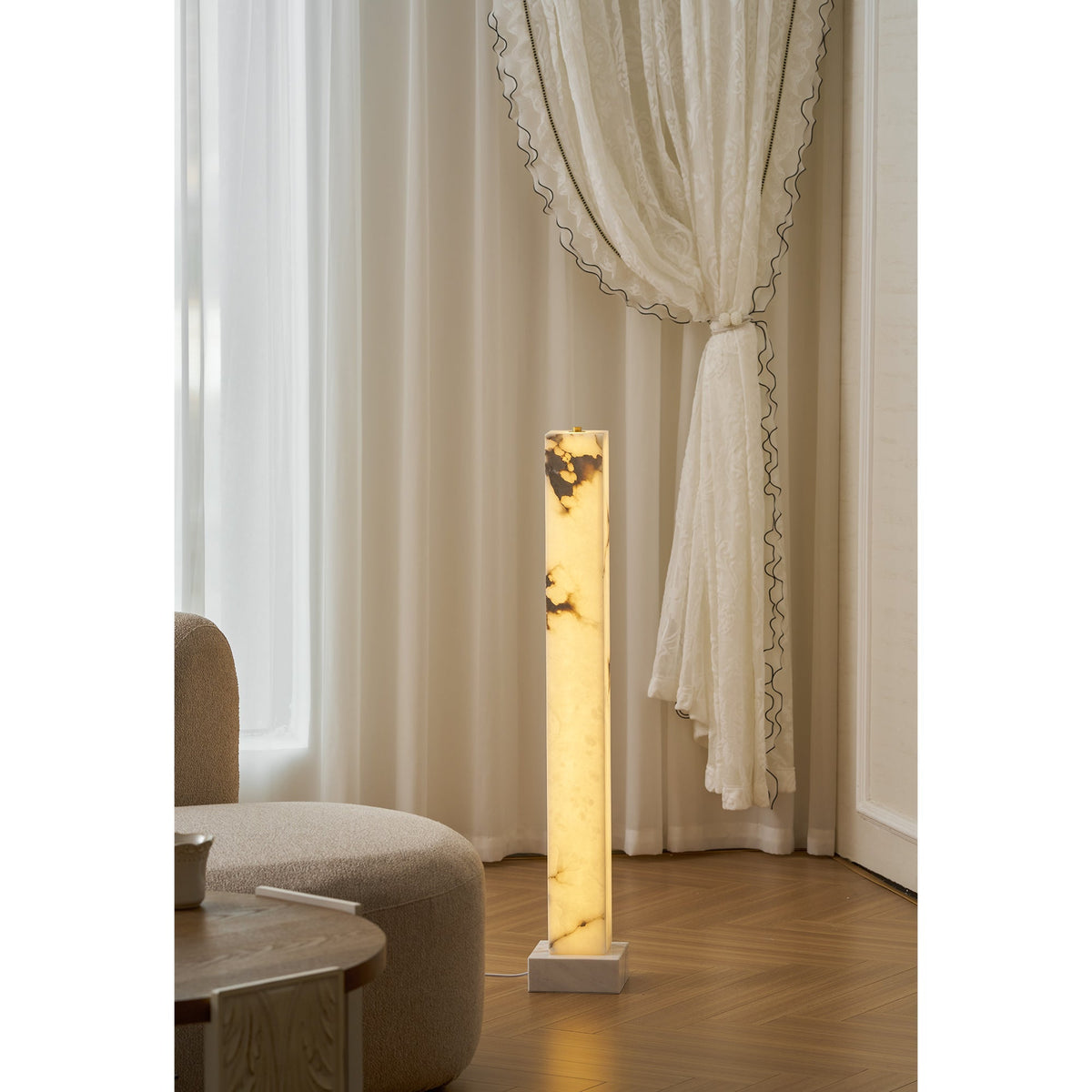 Frozen Alabaster Floor Lamp