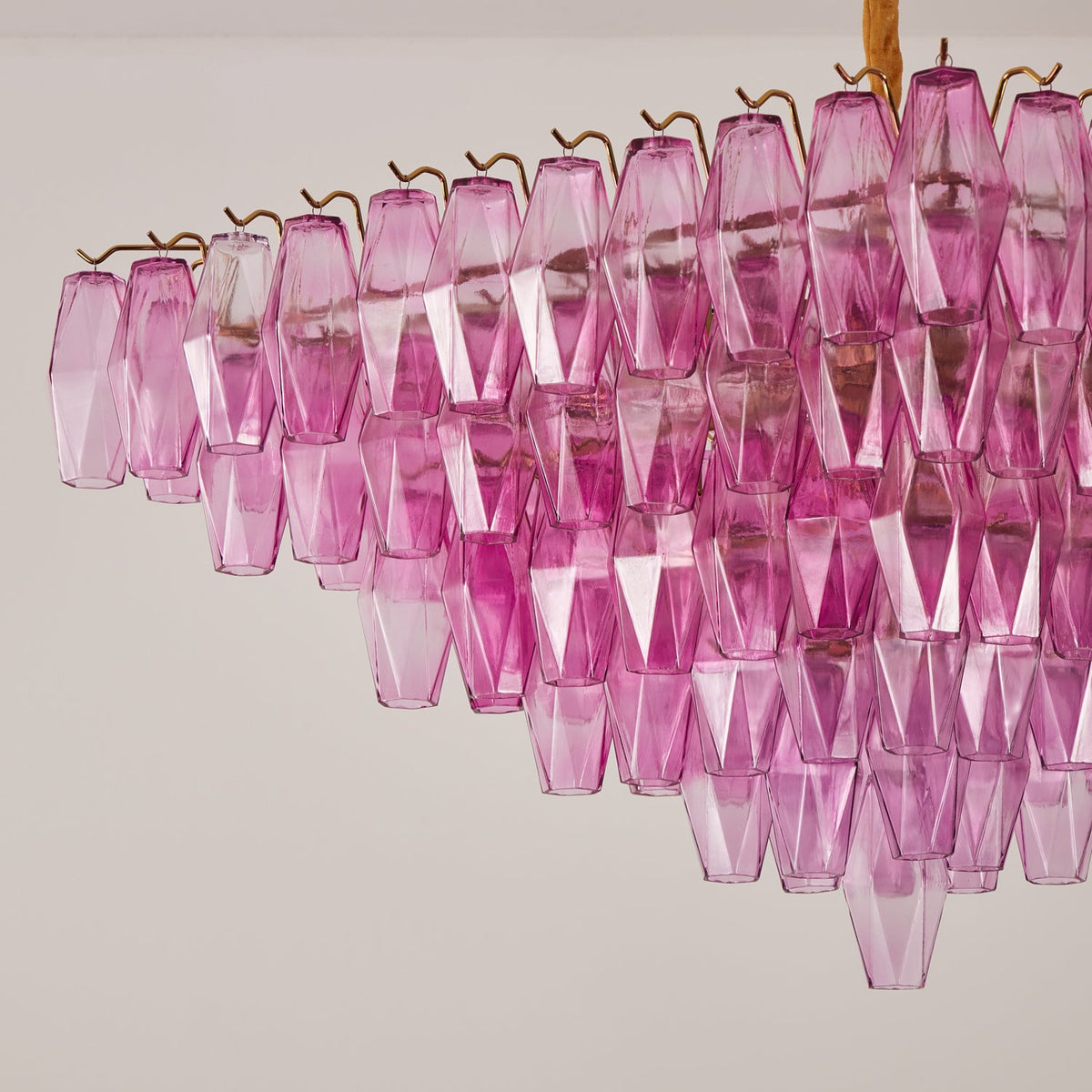 Miroian Chandelier Fuchsia Prism Inverted Pyramid
