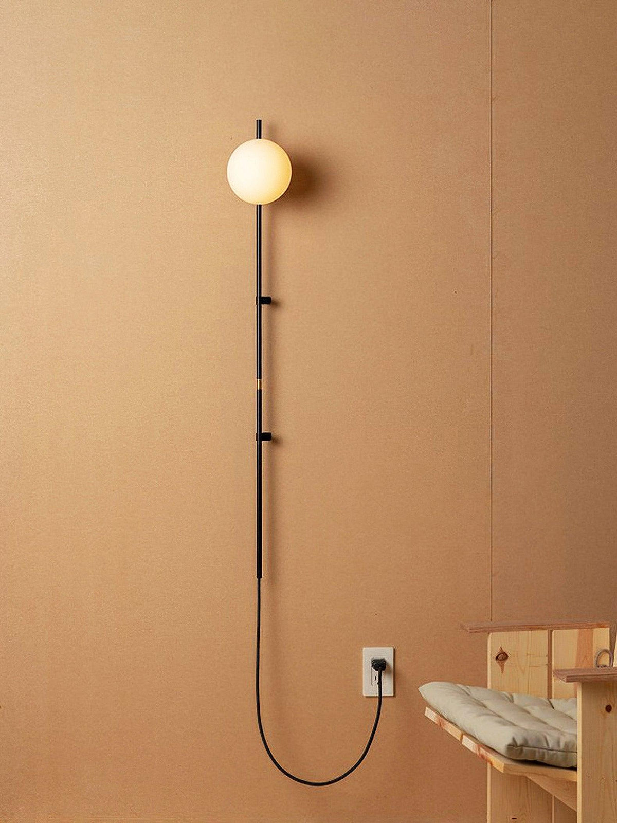 Curaeion Modern Minimalist Plug In Glass Wall Lamp
