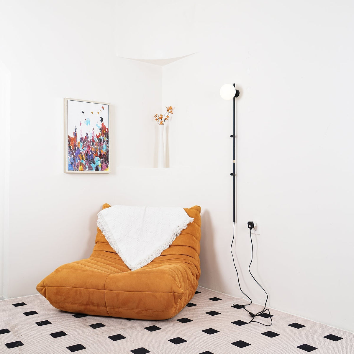 Curaeion Modern Minimalist Plug In Glass Wall Lamp