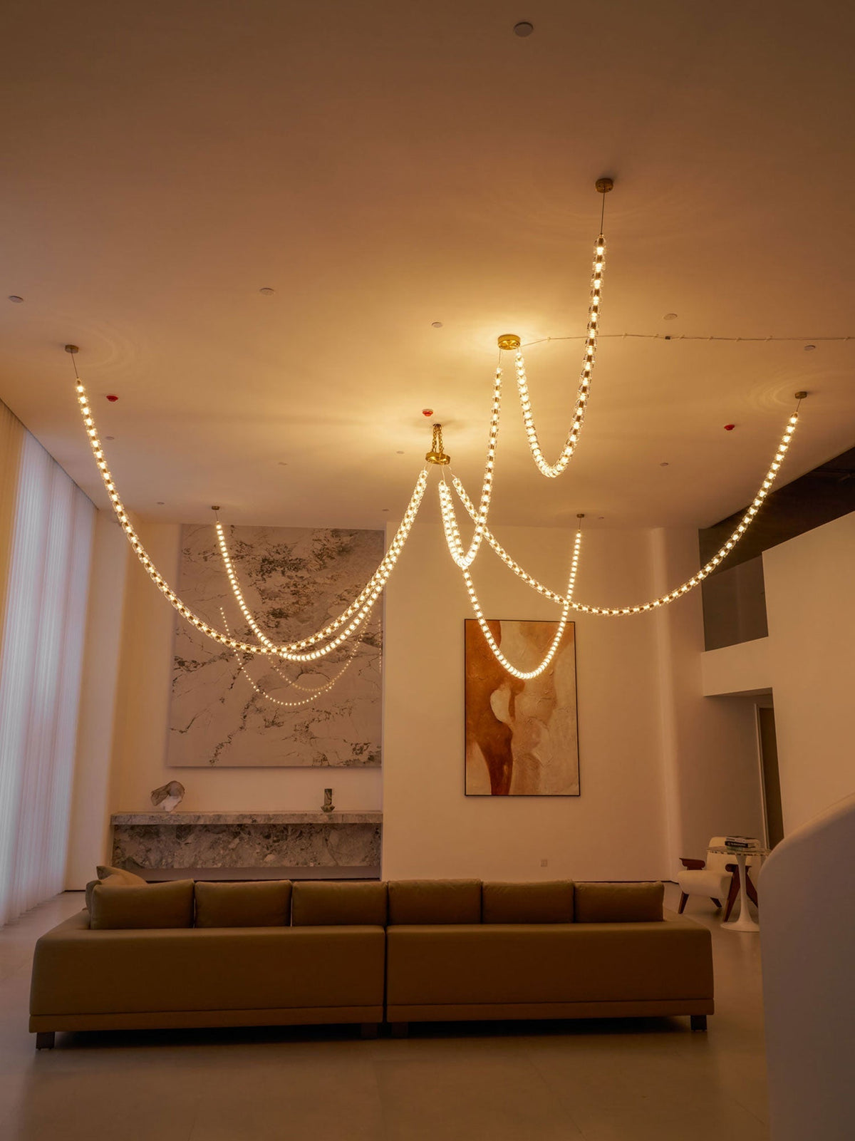 Elyisaine Chandelier Crystal Gold LED 3-Line