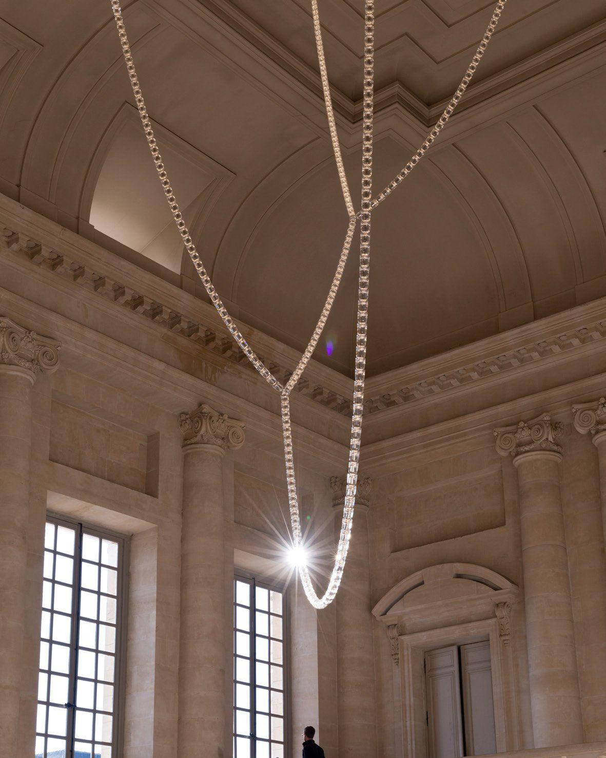 Elyisaine Chandelier Crystal Gold LED 3-Line