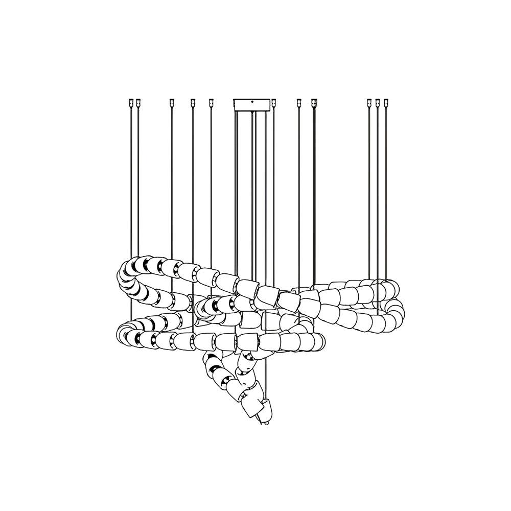 Elyisaine Chandelier Crystal Gold LED 3-Line