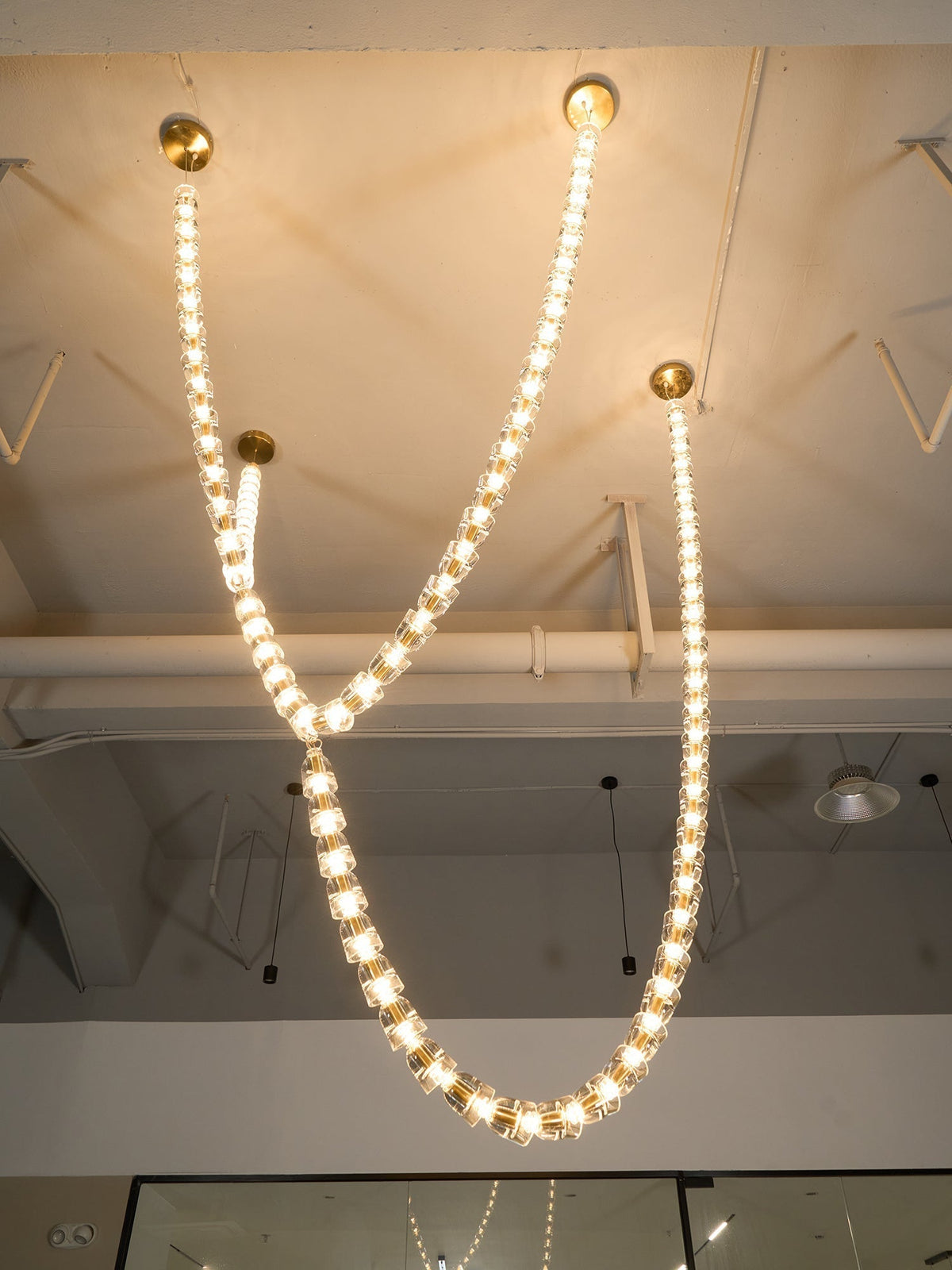 Elyisaine Chandelier Crystal Gold LED 3-Line