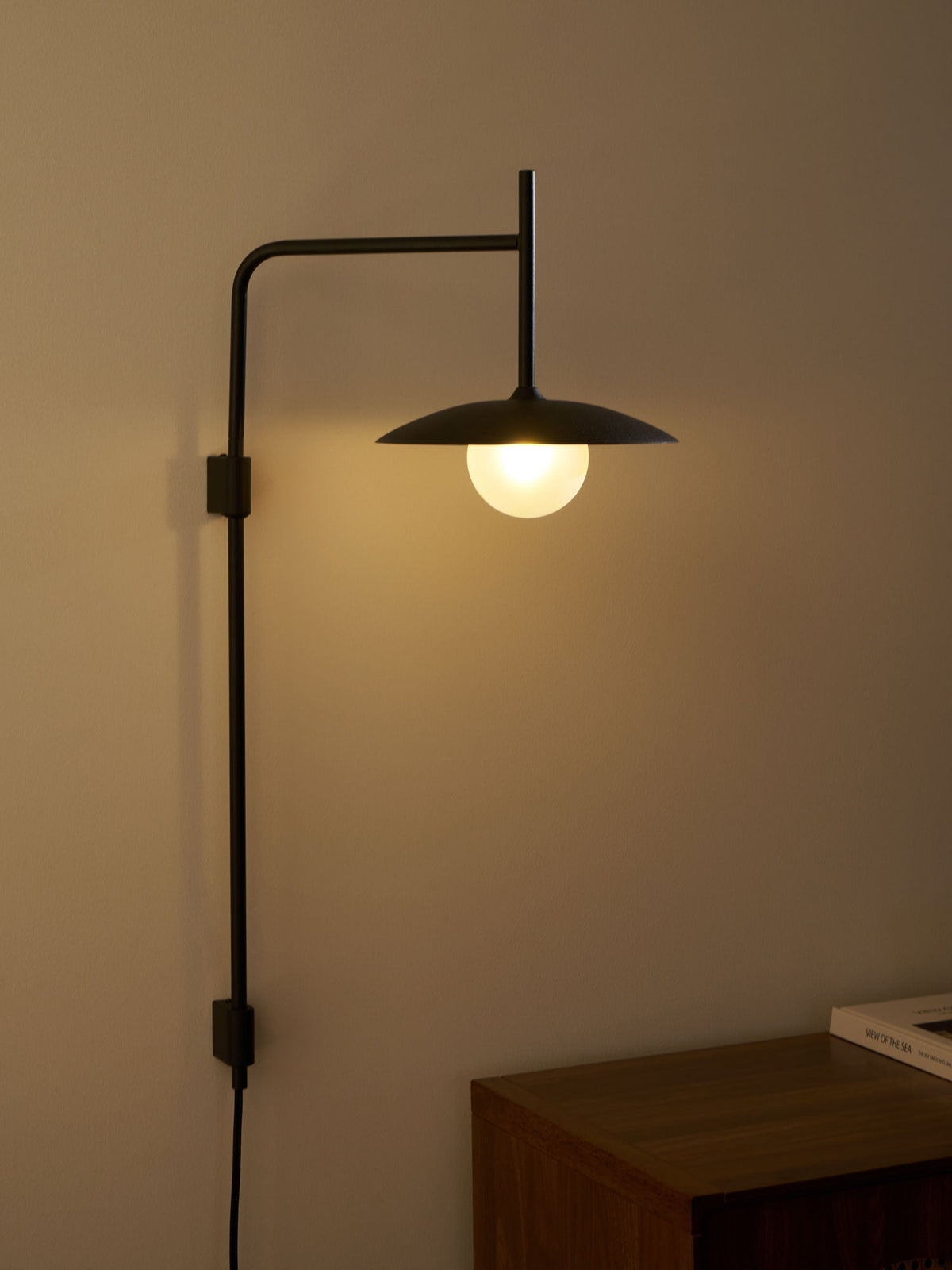 Paxon Swing Arm Plug-in Glass Wall Lamp