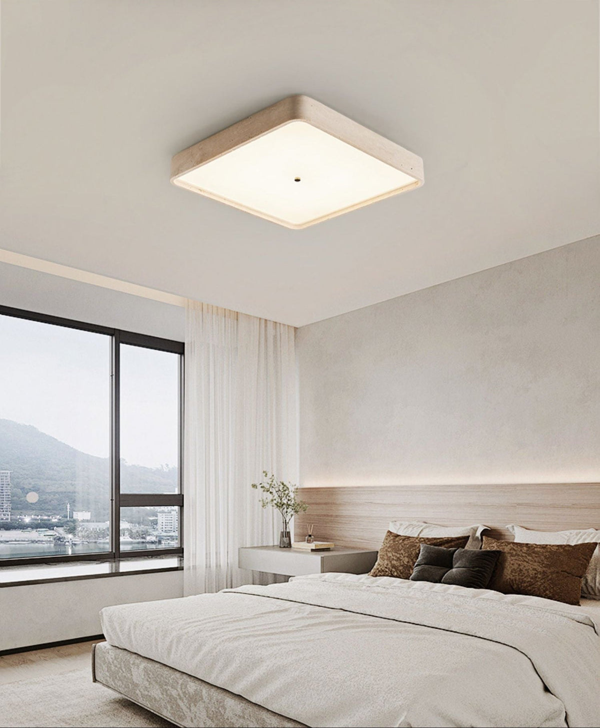 Ormian Travertine Square Ceiling Light