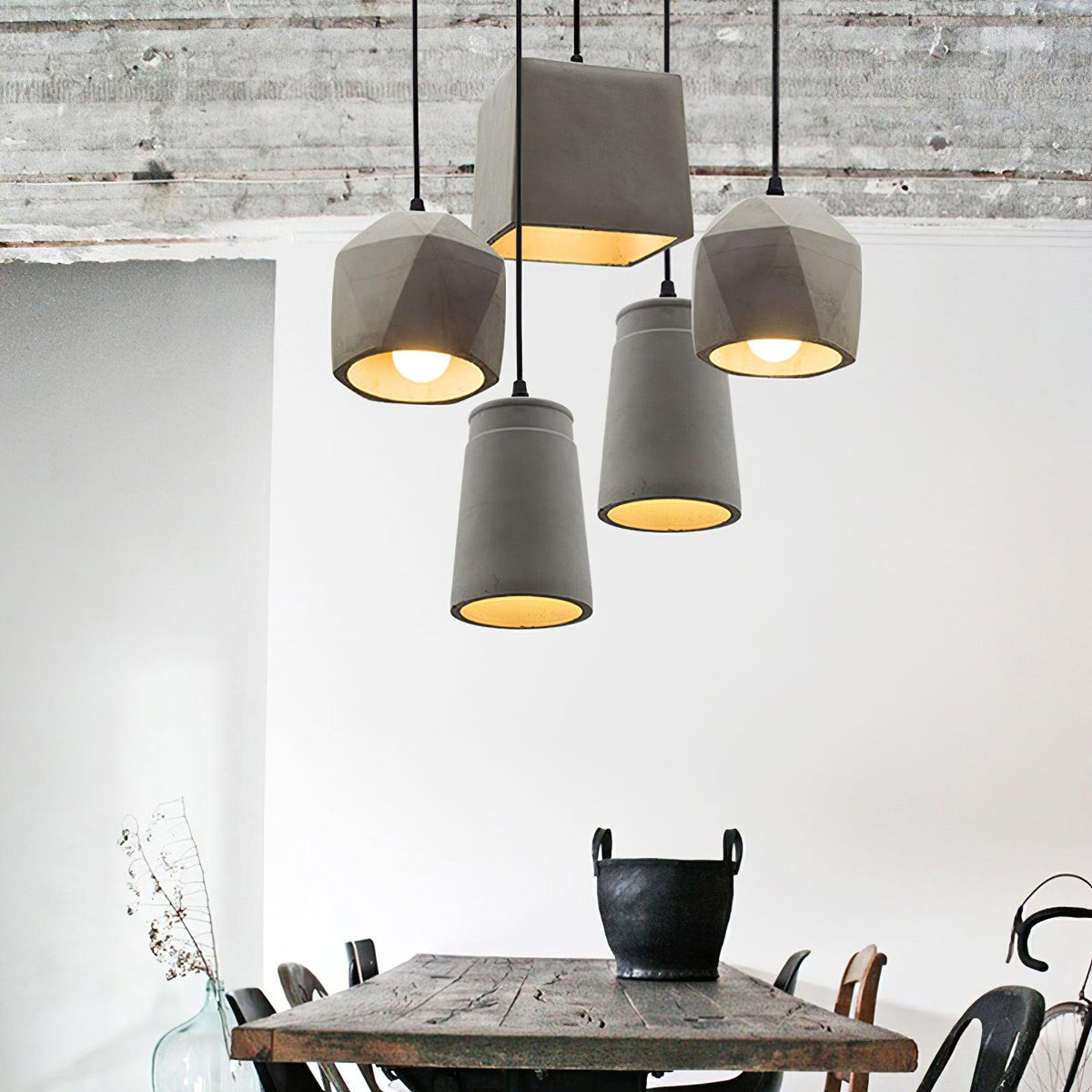 Geo Industrial Cement Pendant Light