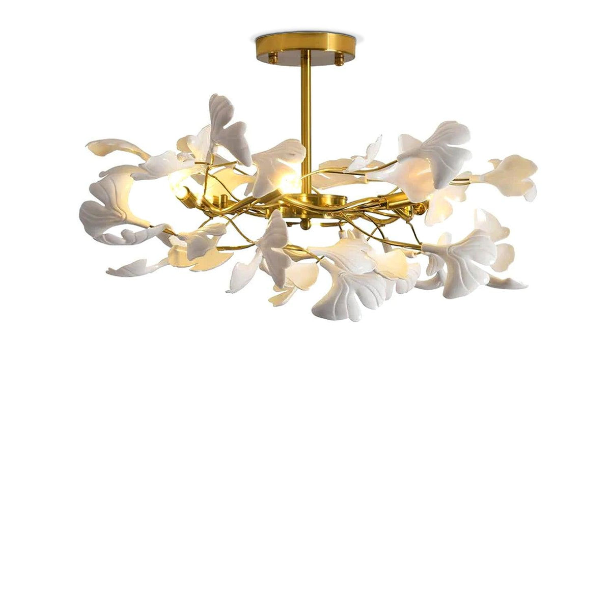 Auriora Pendant Lamp Gingko Ceramic Leaves Gold