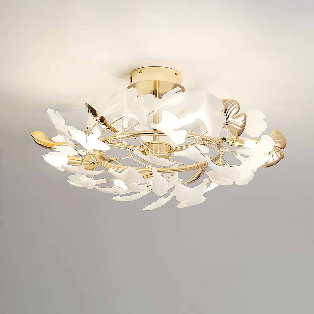Artheel Premium Nordic Art Gingko Rotating Ceramics Ceiling Lamp